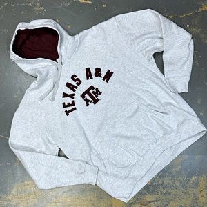 Texas A&M Aggies University Hooded Pullover Sweater XL Grey Maroon Red Football